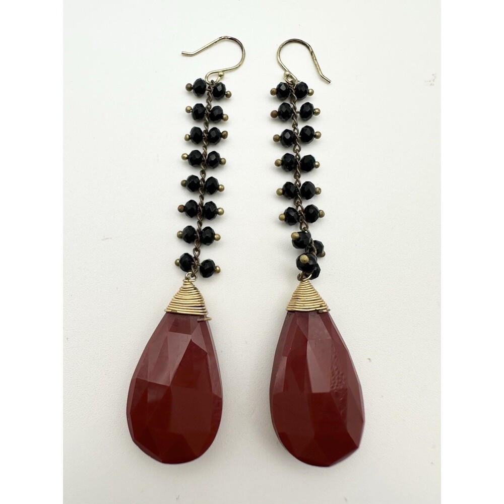 Handmade Faceted Bead Dangle Earrings
